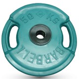 Блин обрезиненный (с ручками) зеленый MB 50 кг ф50 мм Евро - Классик