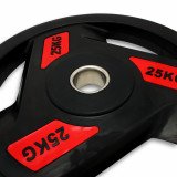 Диск обрезиненный c хватом UNIX Fit PRO 25 кг, 51 мм, олимпийский, красный