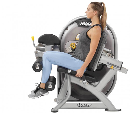 Сгибание ног сидя HOIST CL-3402 Club Line грузоблочный (рама: серебряный/ обивка: синий)
